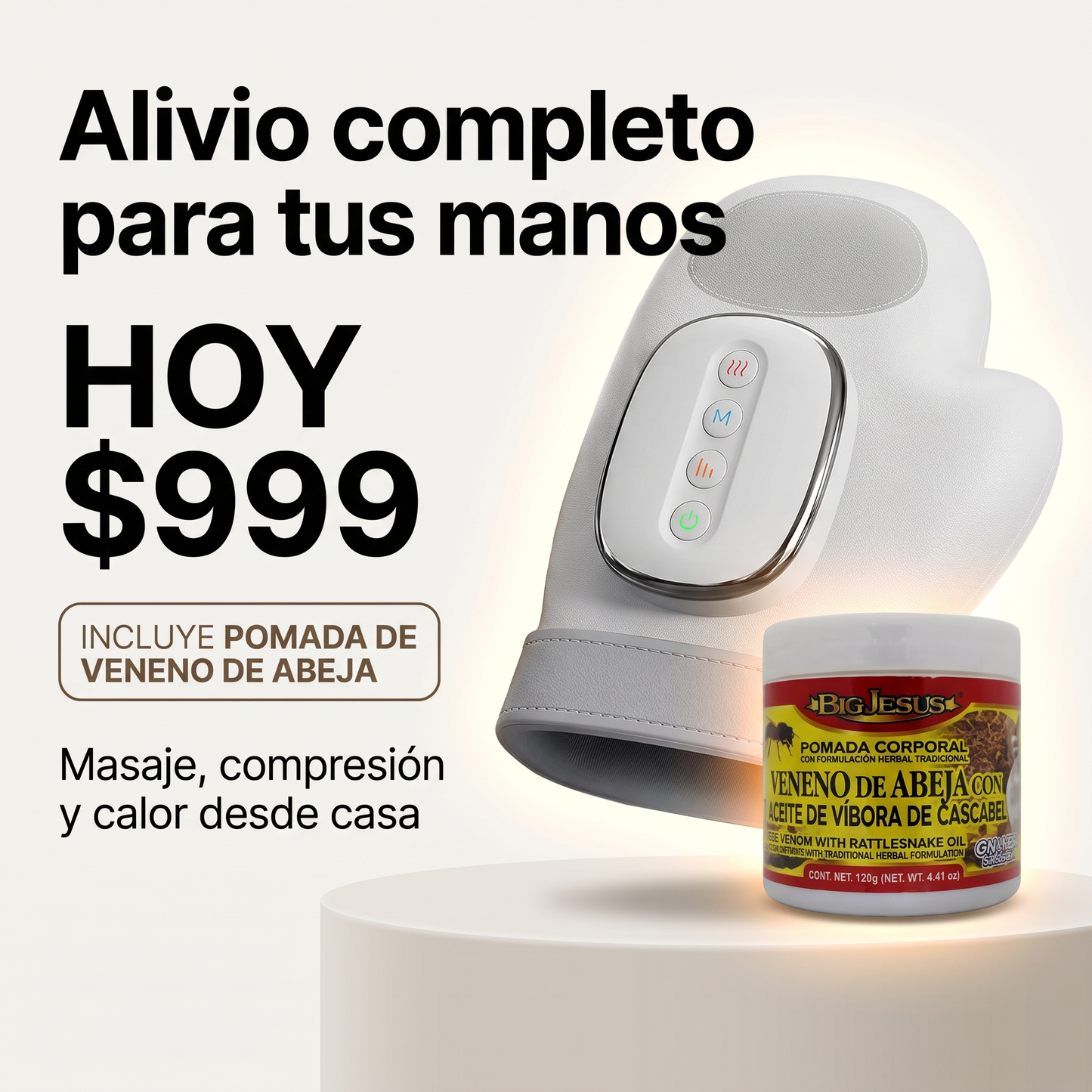HandEase: Masajeador de manos con comprensión y calor