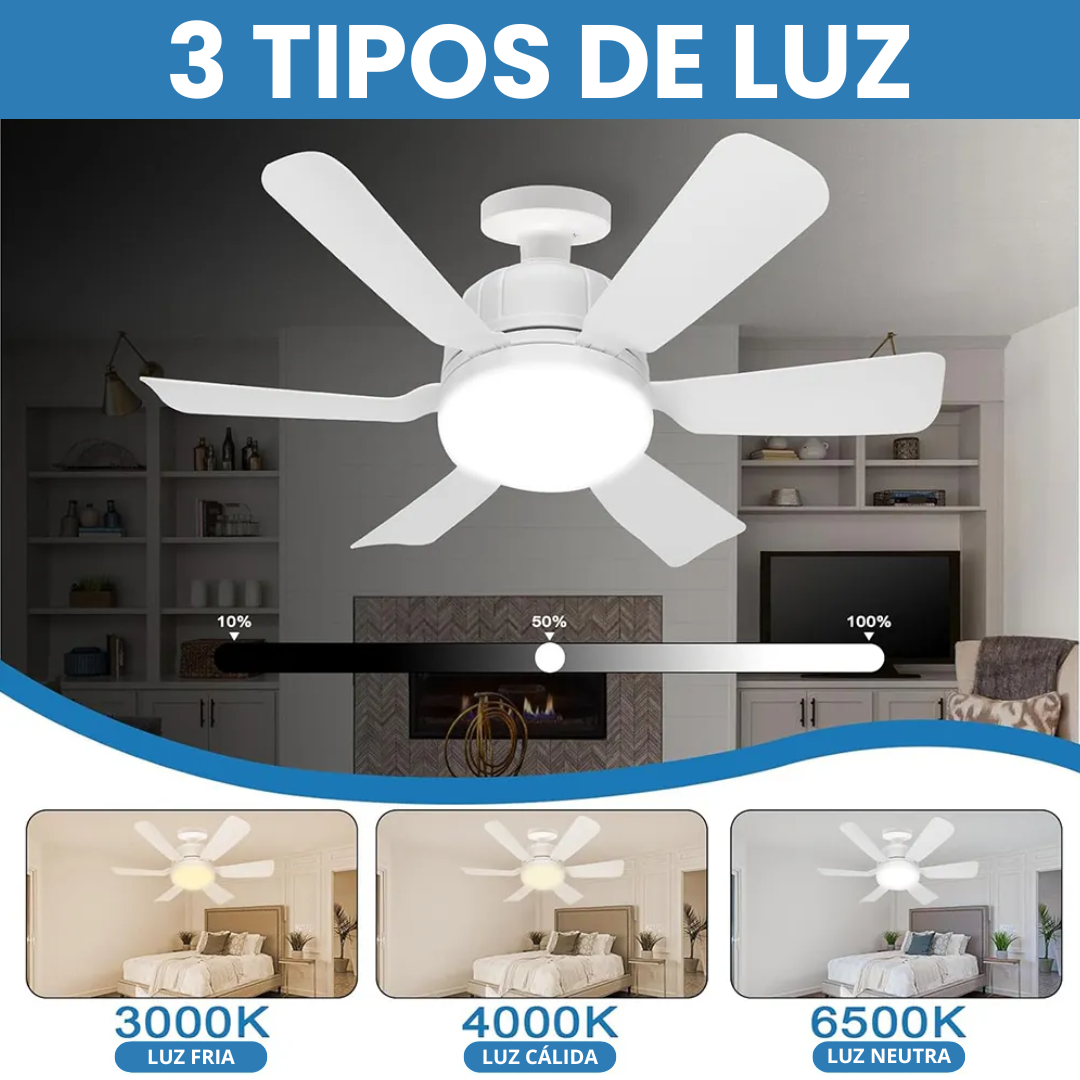 Ventilador de techo 2 en 1 Ultra Silencioso.