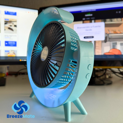 BreezeMate: Ventilador portátil recargable