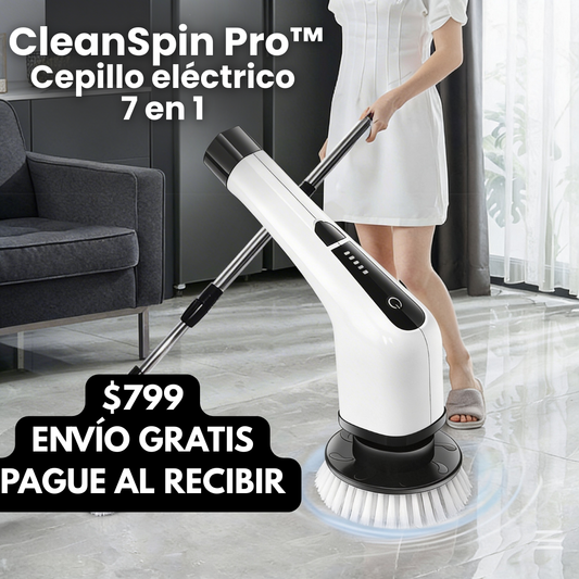 CleanSpin Pro: Cepillo eléctrico 7 en 1: pule, limpia, suaviza, barre