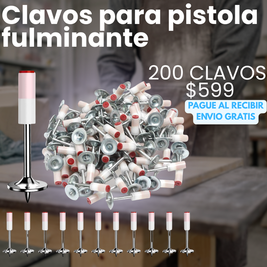 200 Clavos para pistola fulminante remachadora