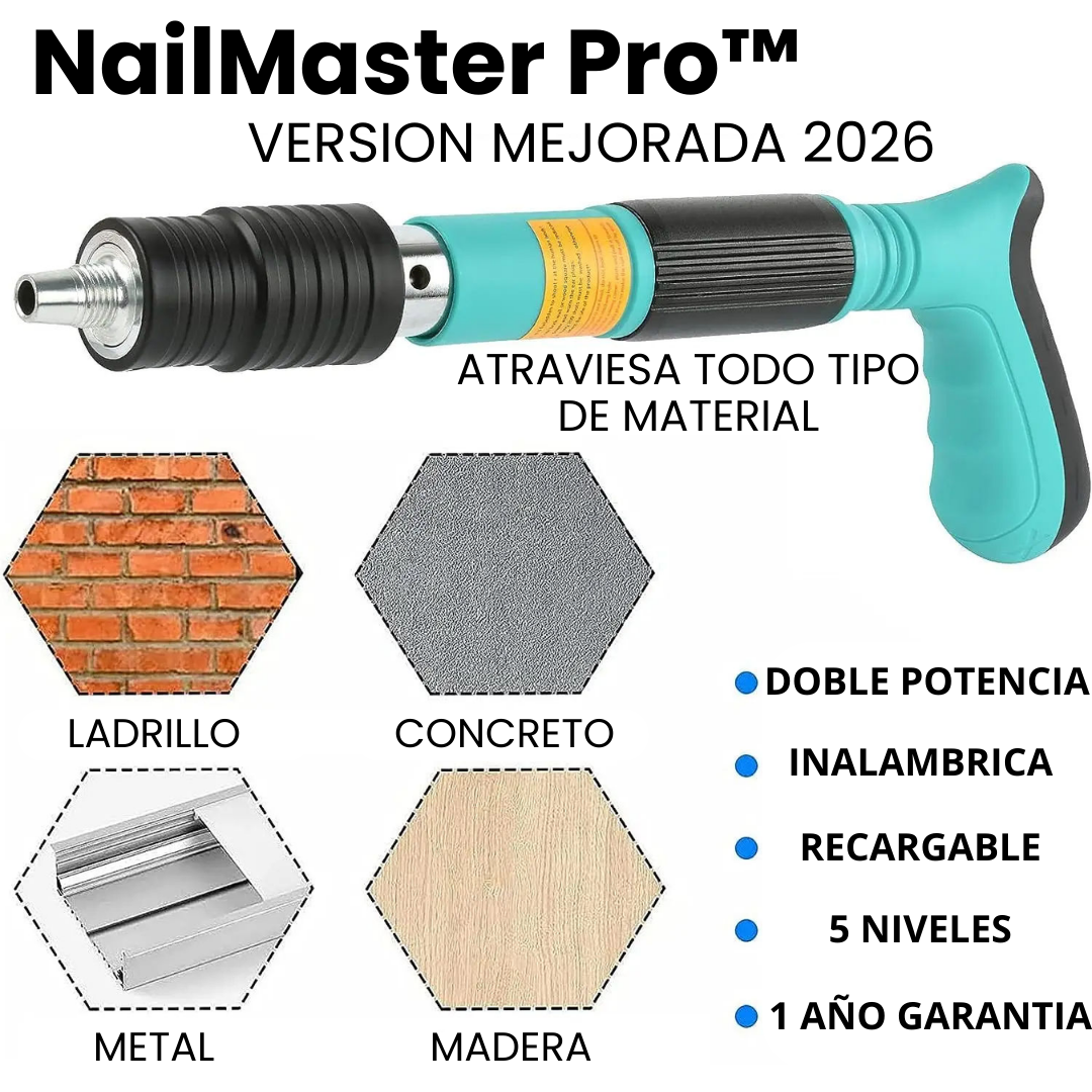 NailMasterPro™: Pistola Fijadora de Clavos Portátil