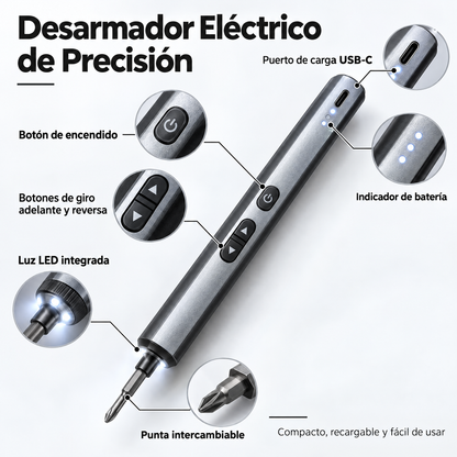 Desatornillador eléctrico HAMMR: +50 accesorios, recargable