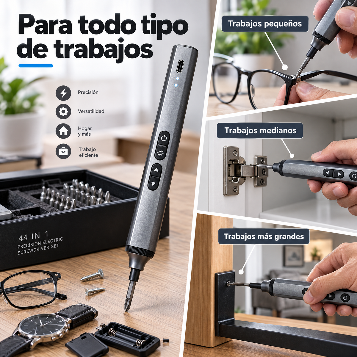 Desatornillador eléctrico HAMMR: +50 accesorios, recargable