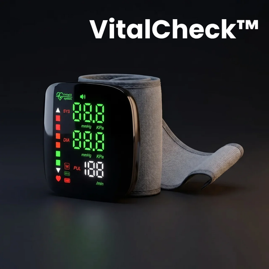 VitalCheck™: Baumanómetro digital con bocina e historia de presión.